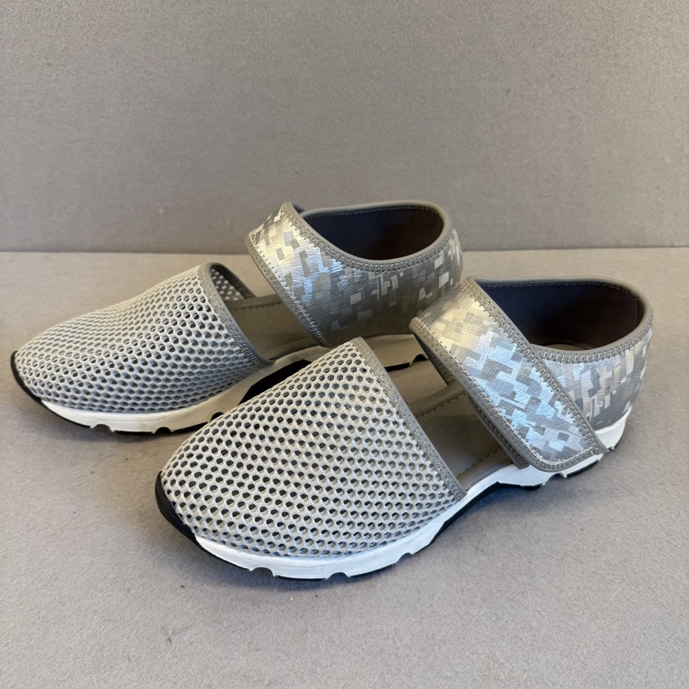 ALL BLACK Easy Mesh Mary Jane‎ Shoes Silver Anthropologie New NWOT EUR40 / W10